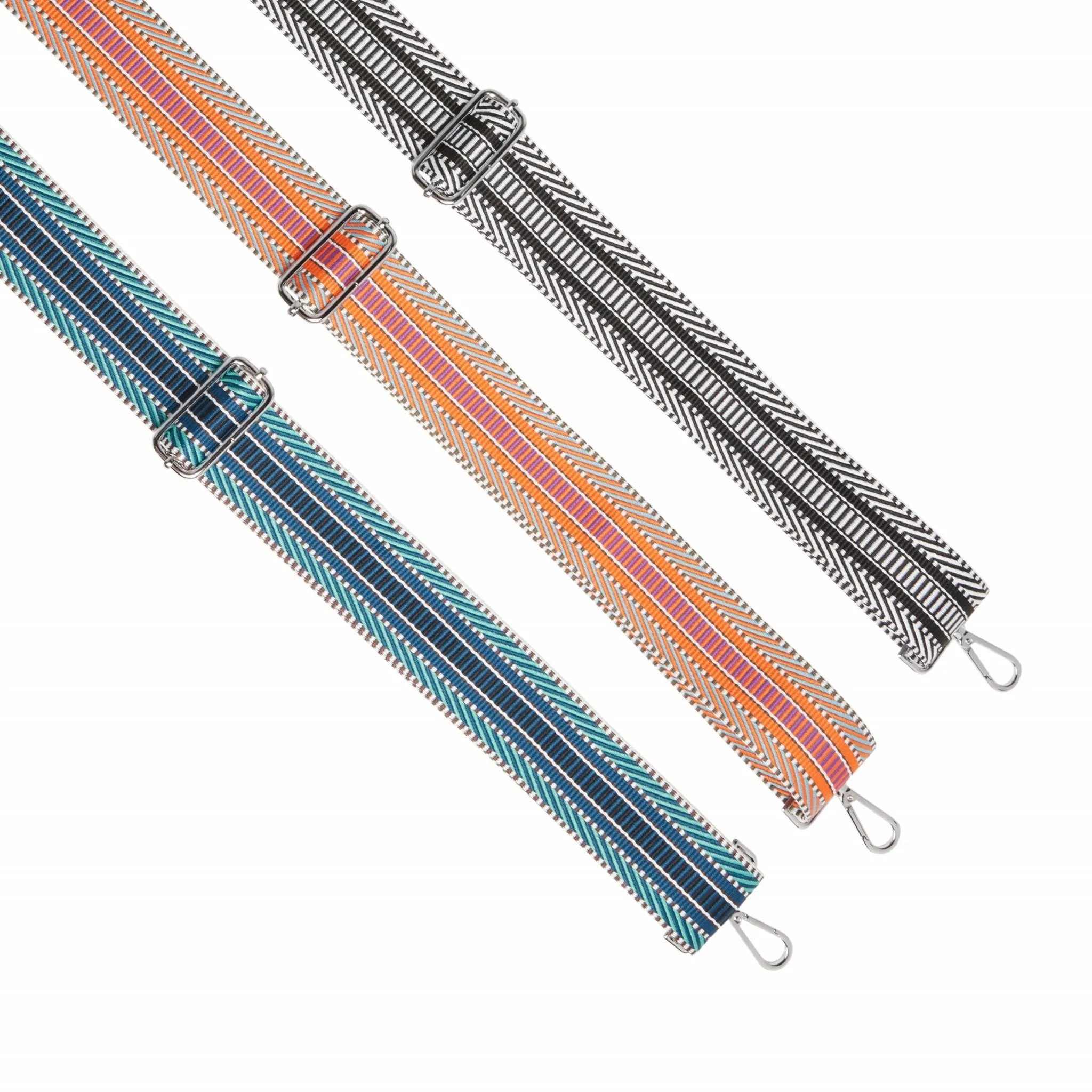 Crossbody Strap - Orange Aztec (Silver Hardware)
