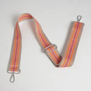 Crossbody Strap - Orange Aztec (Silver Hardware)