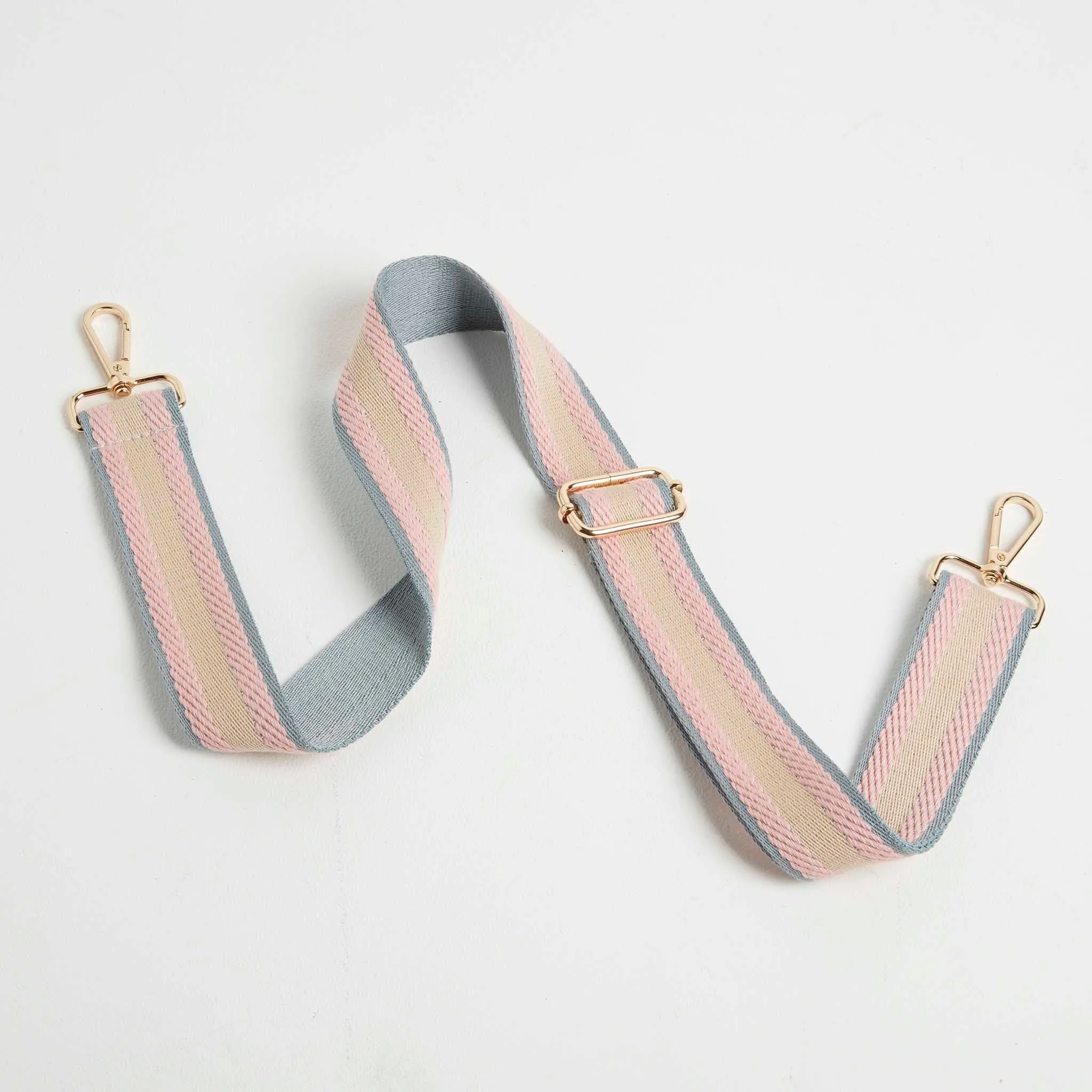 Crossbody Strap - Pastel Stripes (Gold Hardware)