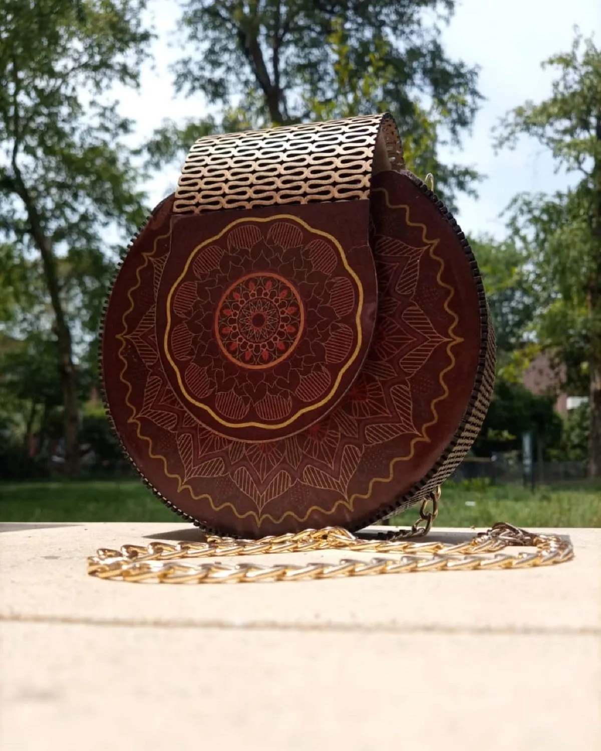 Customized Sindhi Wooden Cross Body Bag