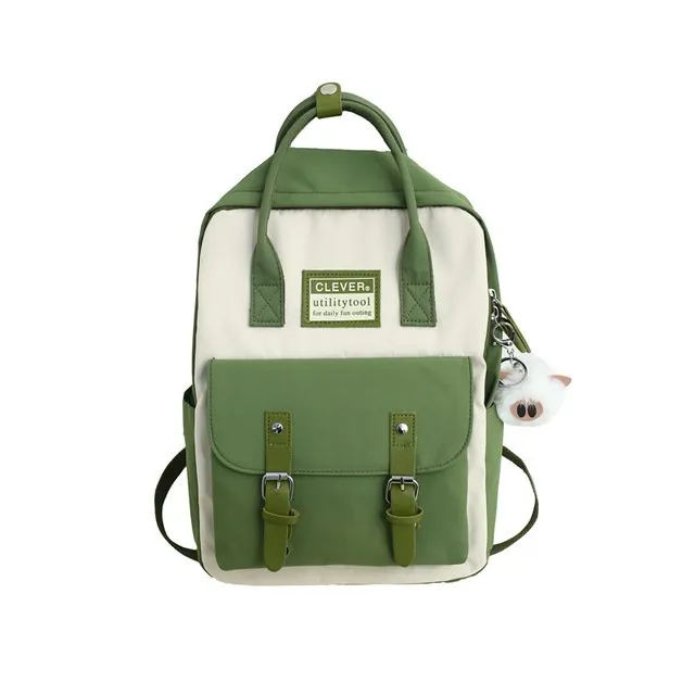 Cute Linen Buckle Backpack