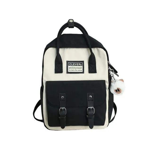 Cute Linen Buckle Backpack
