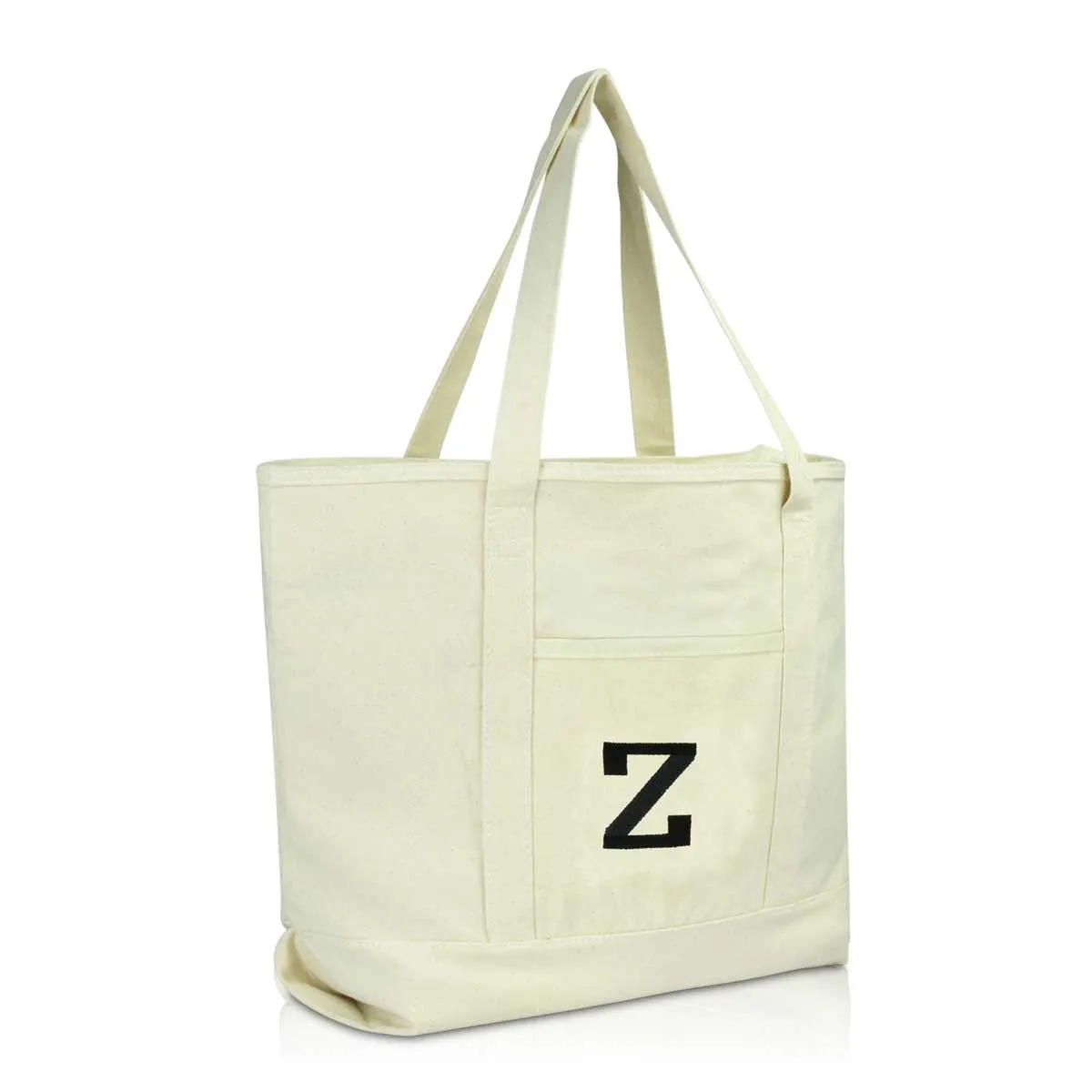 Dalix Initial Tote Bag Personalized Monogram Zippered Top Letter - Z