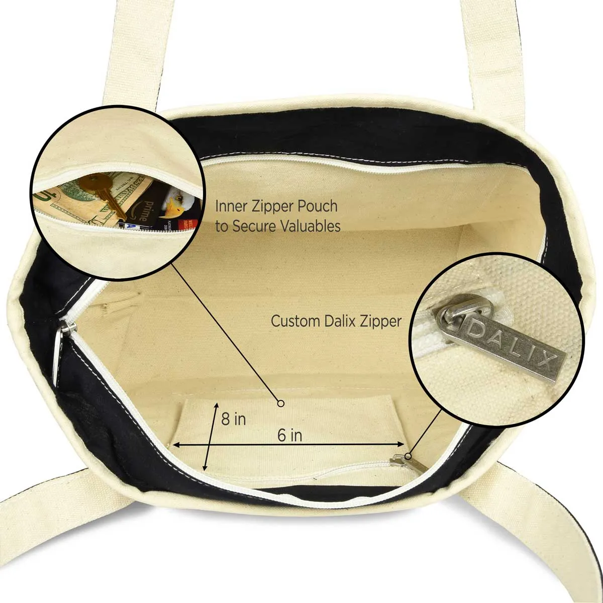 Dalix Striped Soft Tote