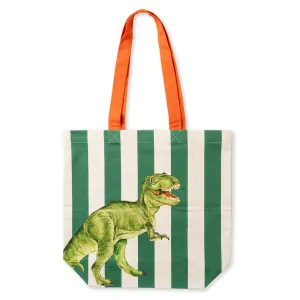 Dinosaur Striped Tote Bag