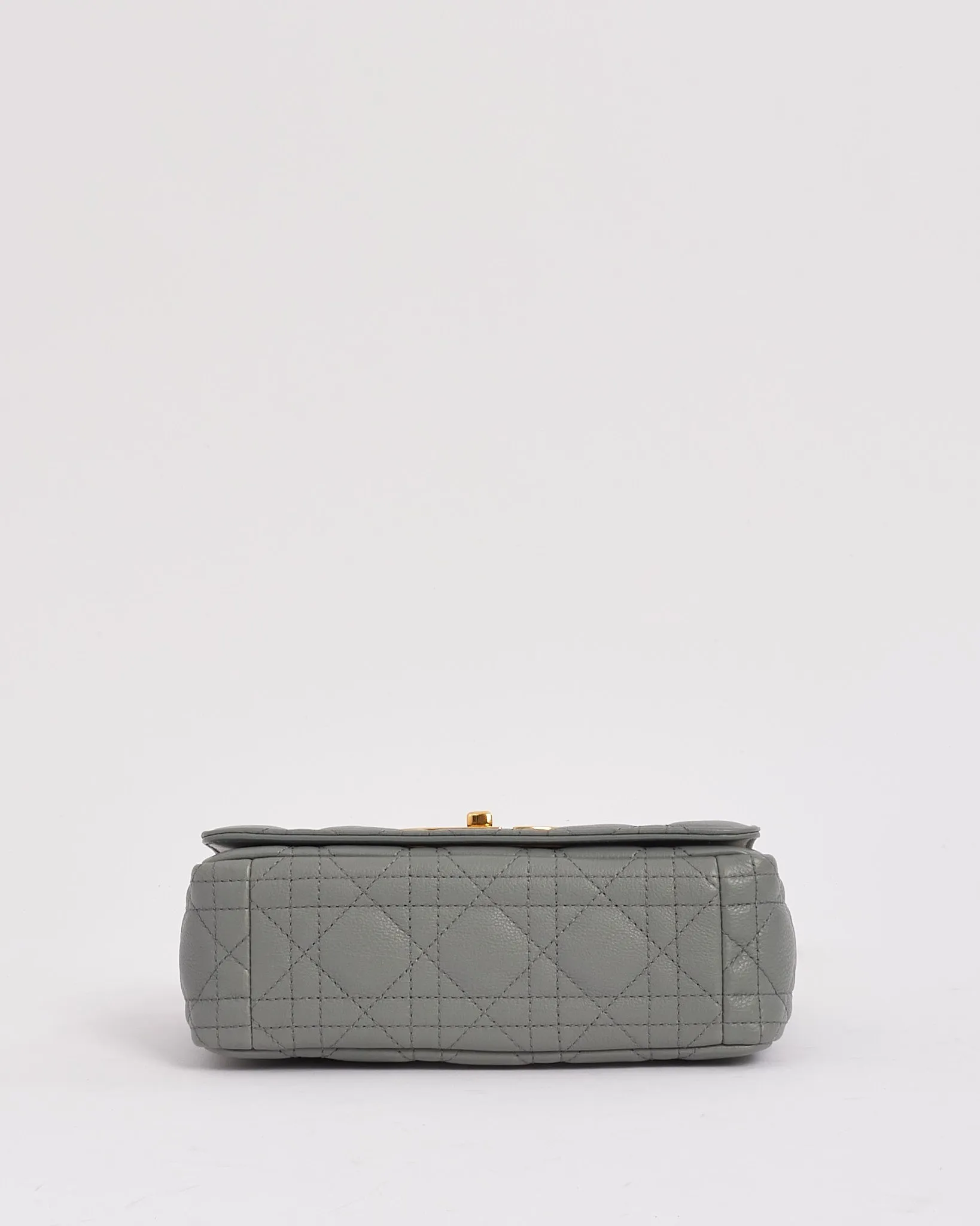 Dior Grey (Stone) Leather Small Caro Bag with Gold Hardware