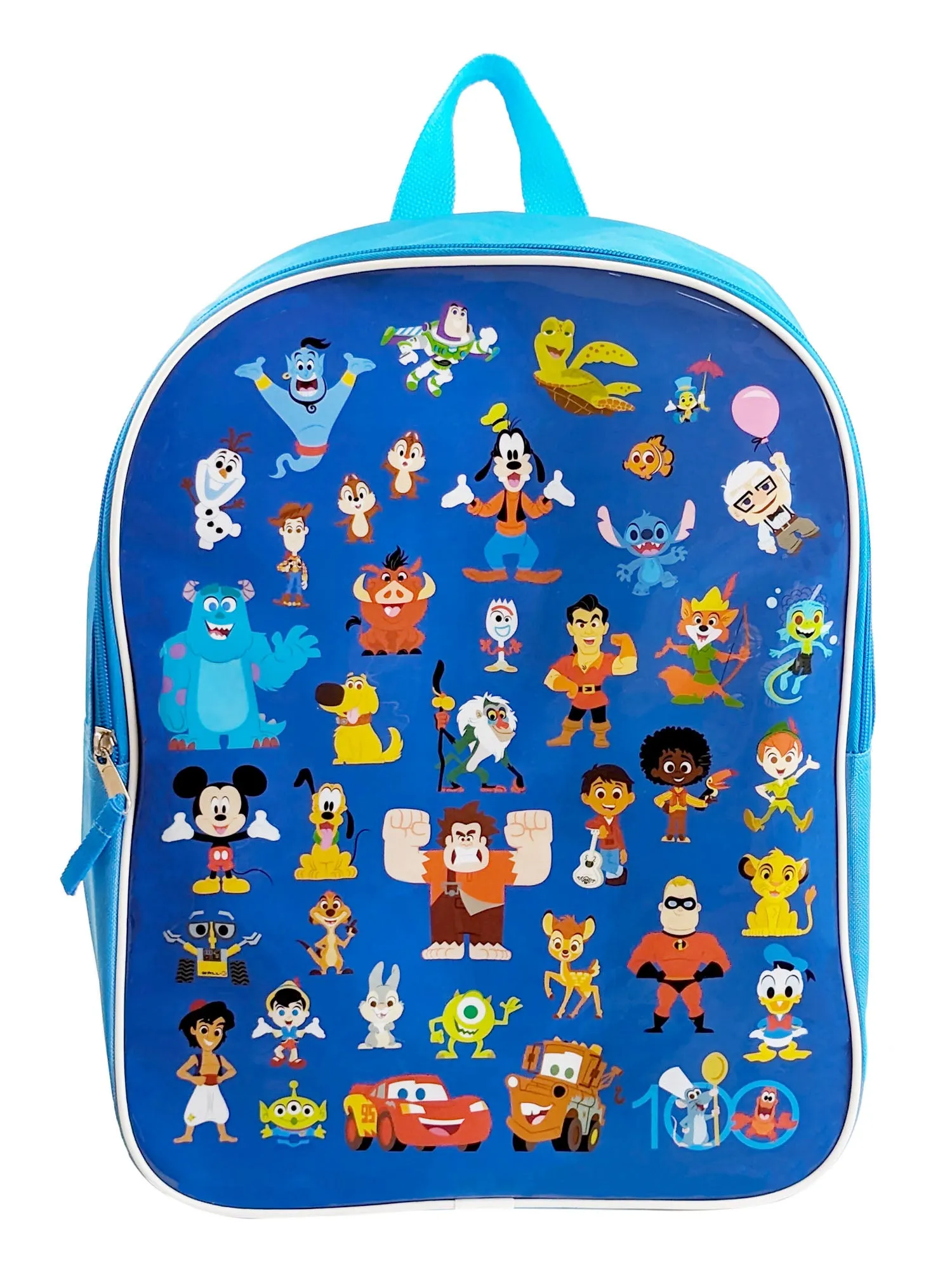 Disney 100 Backpack Blue 15" Mickey Mouse Woody Aladdin Nemo Boys D100 Bag