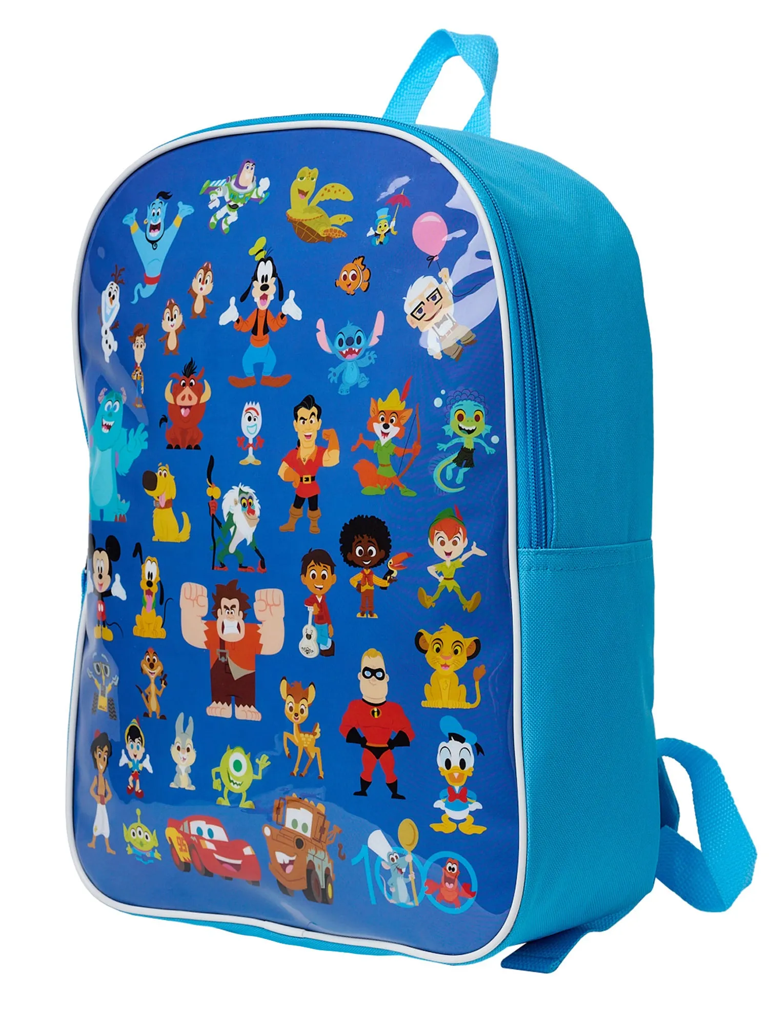 Disney 100 Backpack Blue 15" Mickey Mouse Woody Aladdin Nemo Boys D100 Bag