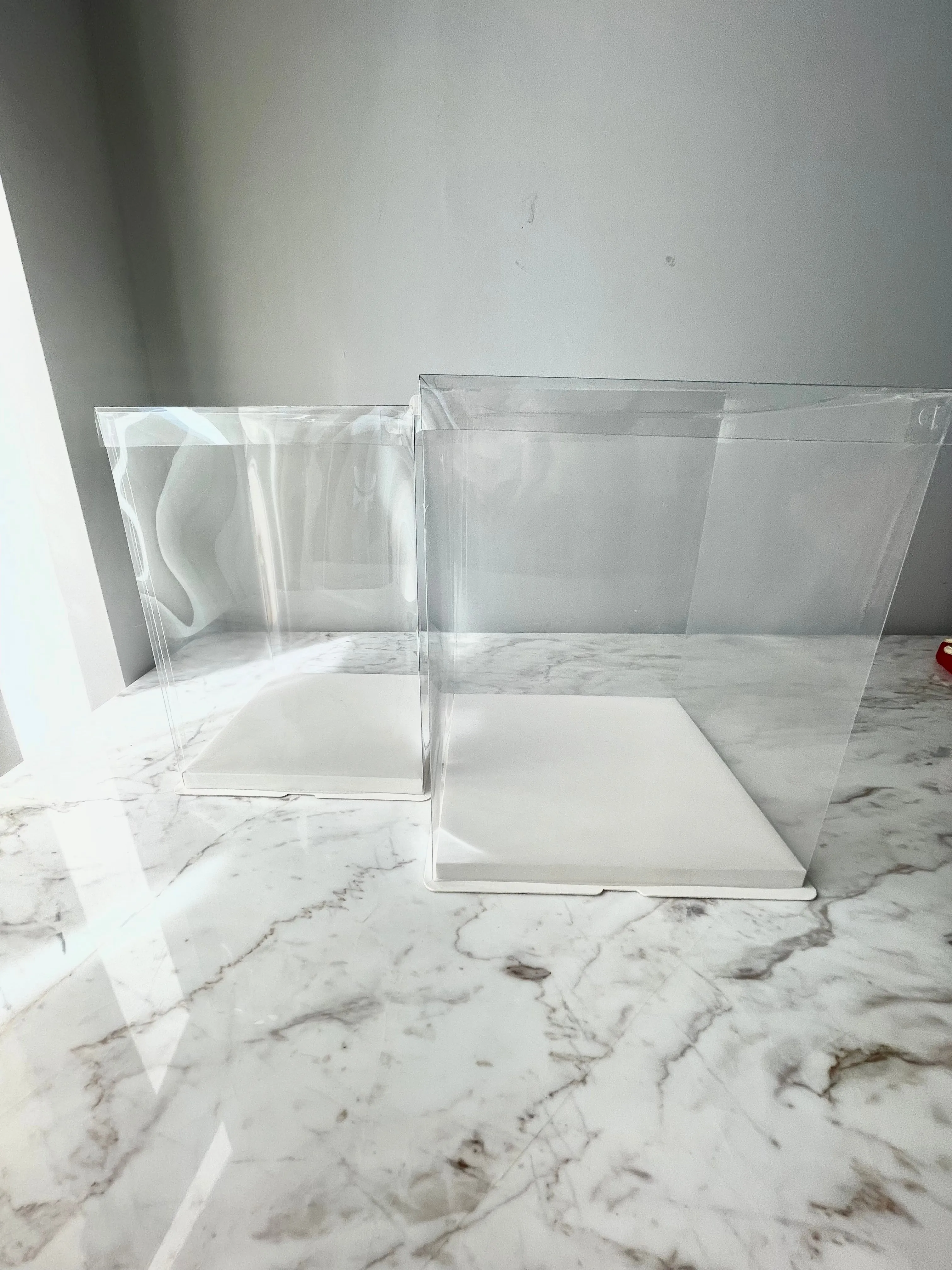 Display Box with Clear Lid and White Base In variety size
