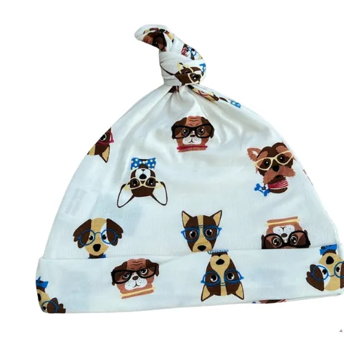 Dogs in Glasses Bamboo Footie with Hat
