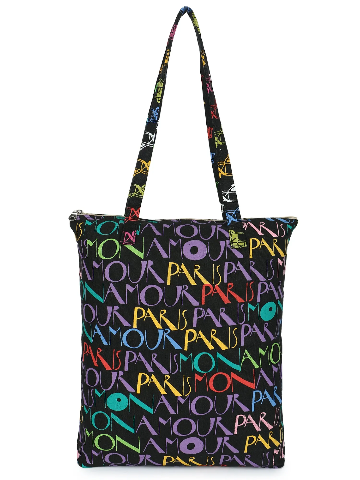 Eco-Friendly Multicolor Printed Cotton Canvas Shopping Bags (Pack of 3)