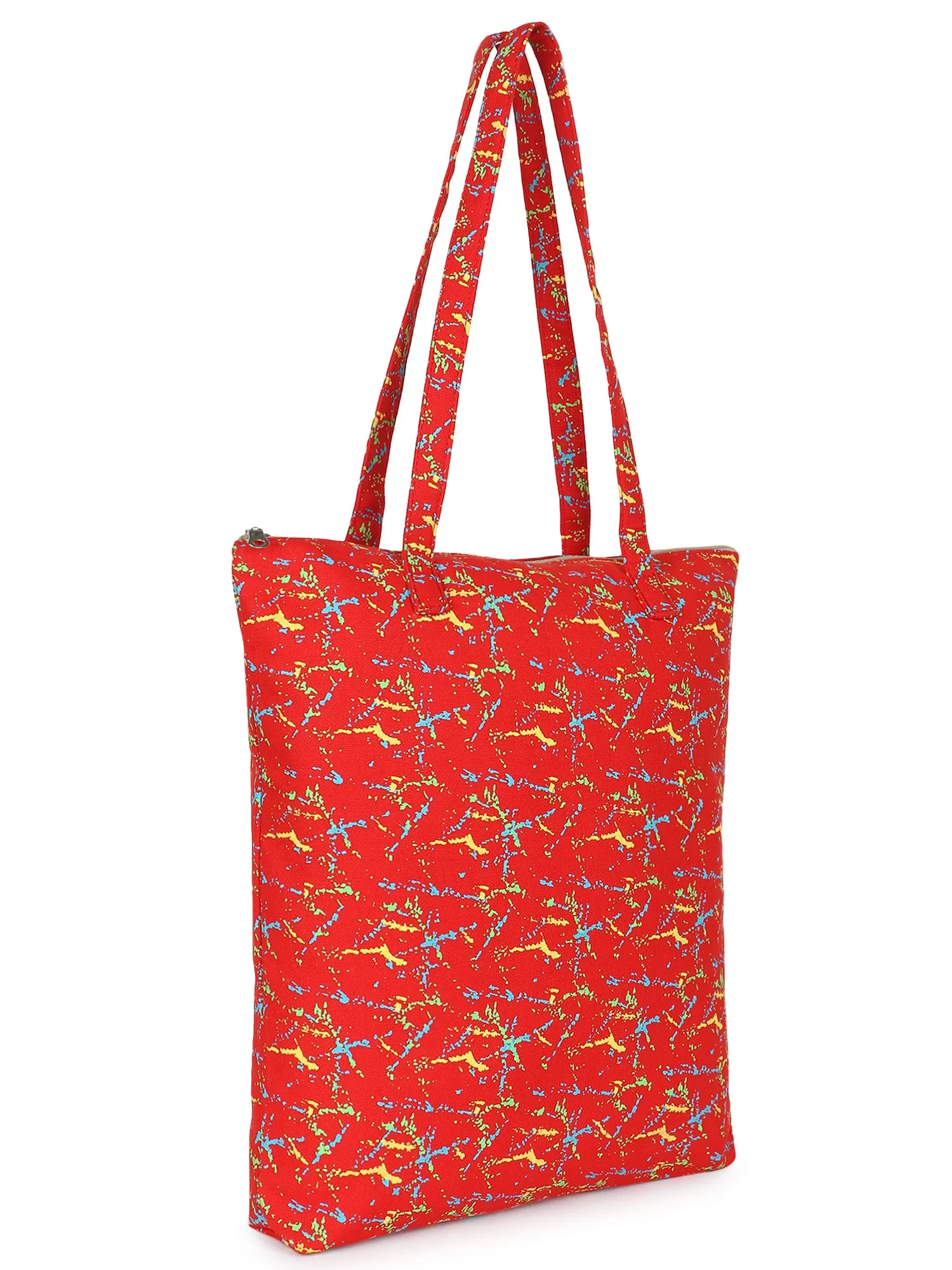 Eco-Friendly Multicolor Printed Cotton Canvas Shopping Bags (Pack of 3)