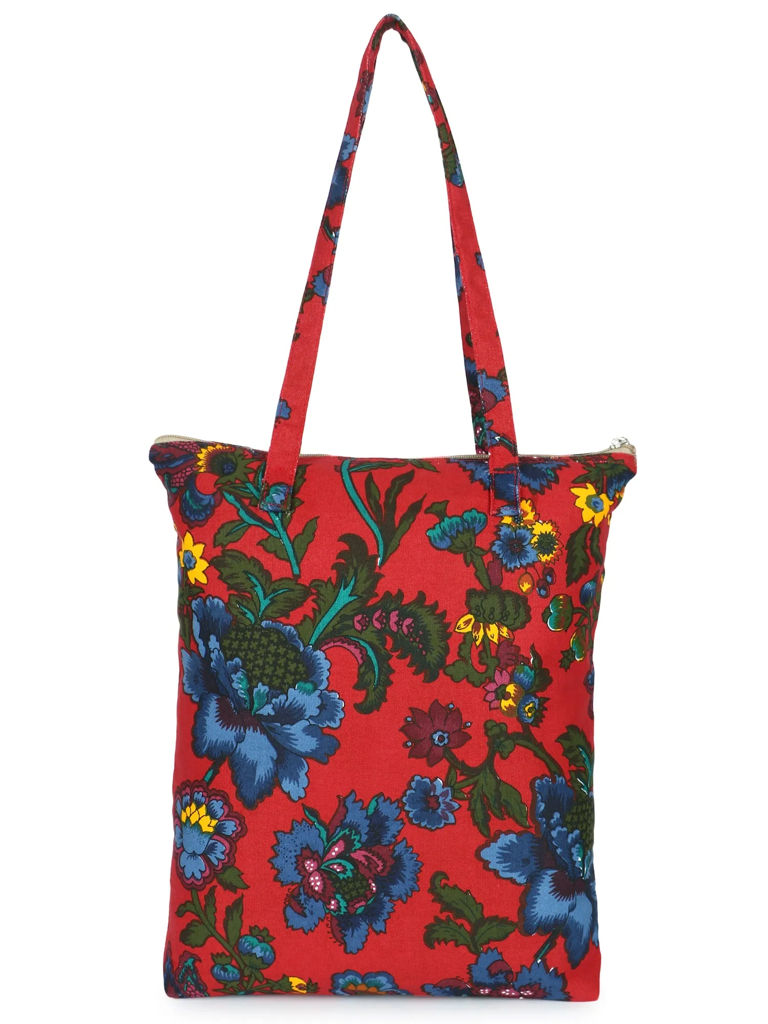 Eco-Friendly Multicolor Printed Cotton Canvas Shopping Bags (Pack of 3)