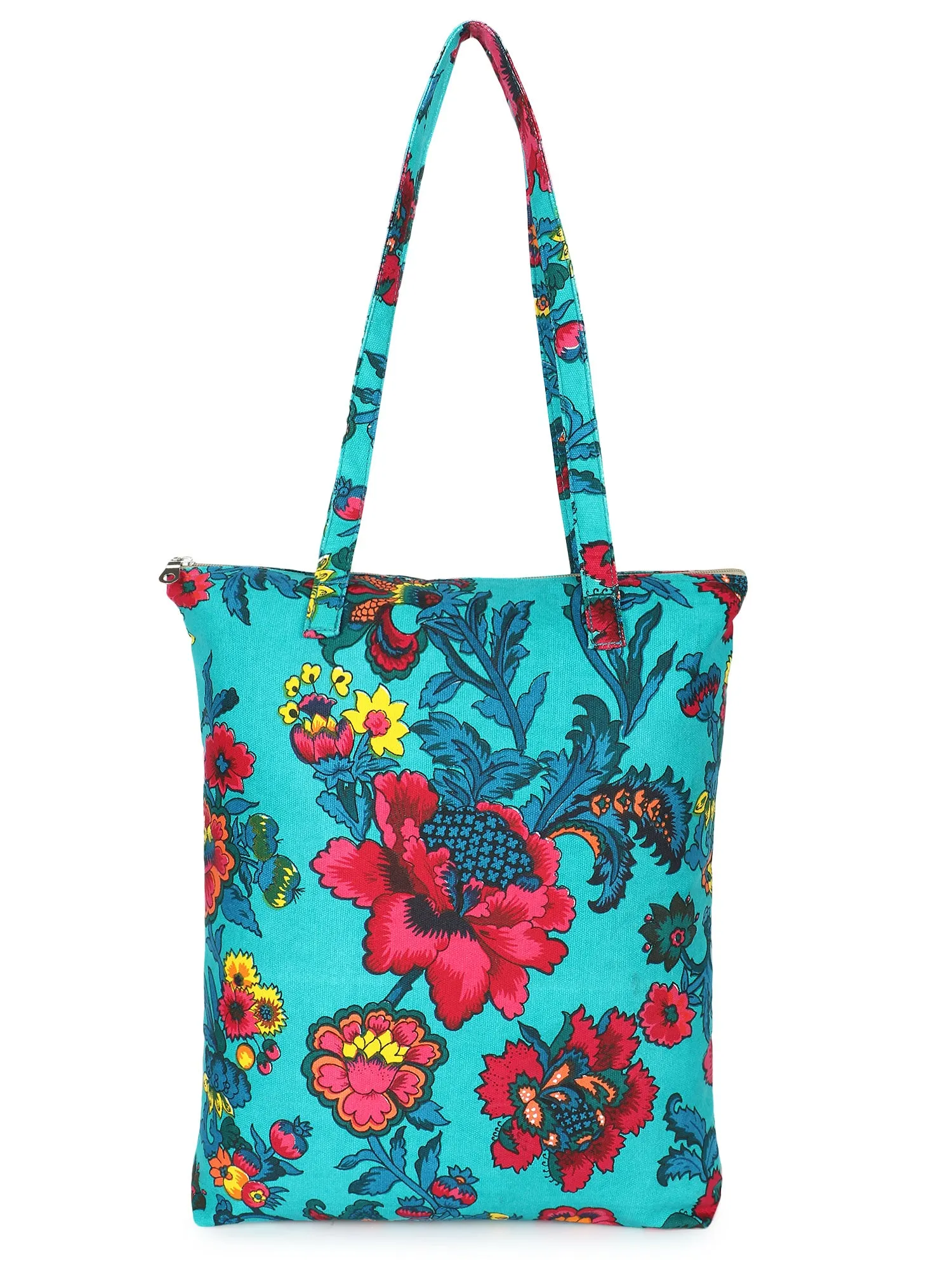 Eco-Friendly Multicolor Printed Cotton Canvas Shopping Bags (Pack of 3)