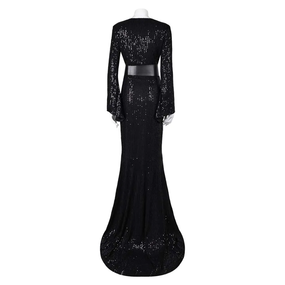 Elvira: Mistress of the Dark Elvira Sexy Beaded Black Dress Cosplay Costume Outfits Halloween Carnival Suit