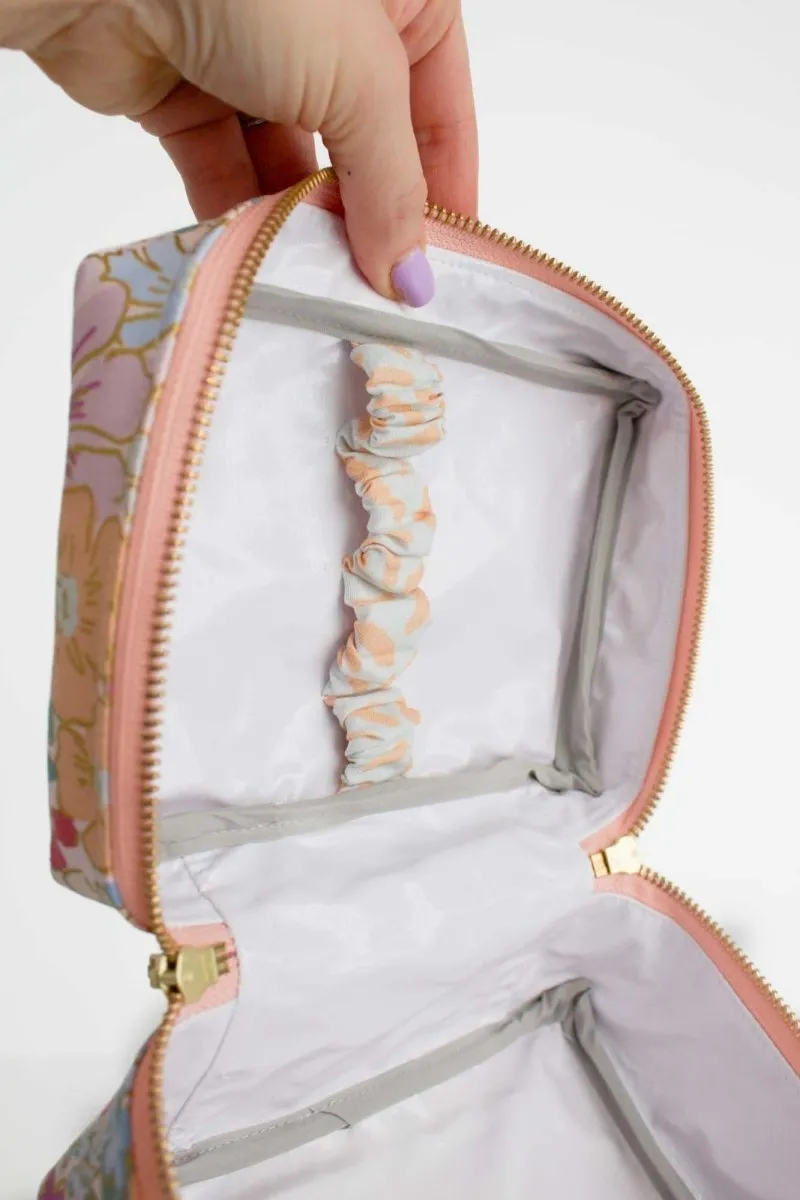 English Rose Canvas Mini Leak-proof Cube with Brush Loops