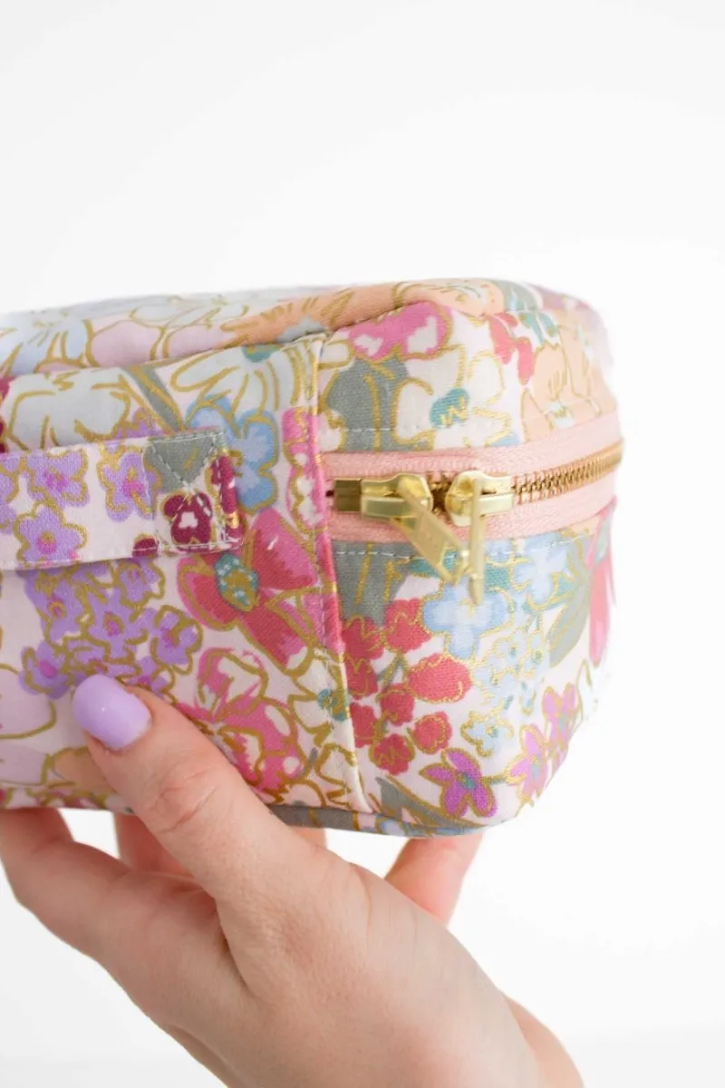 English Rose Canvas Mini Leak-proof Cube with Brush Loops