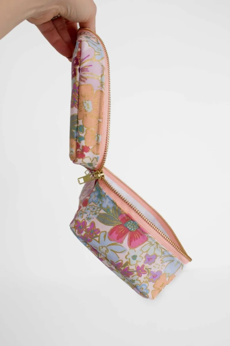 English Rose Canvas Mini Leak-proof Cube with Brush Loops
