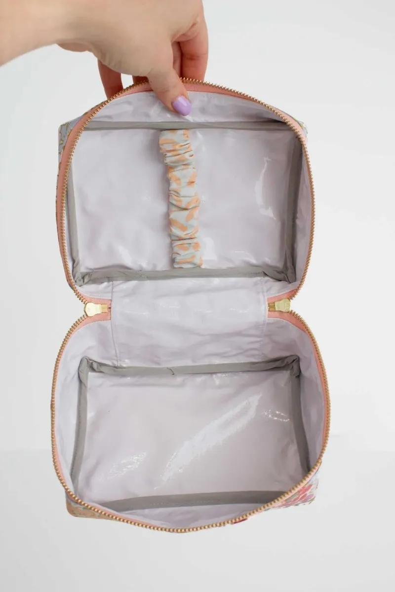 English Rose Canvas Mini Leak-proof Cube with Brush Loops