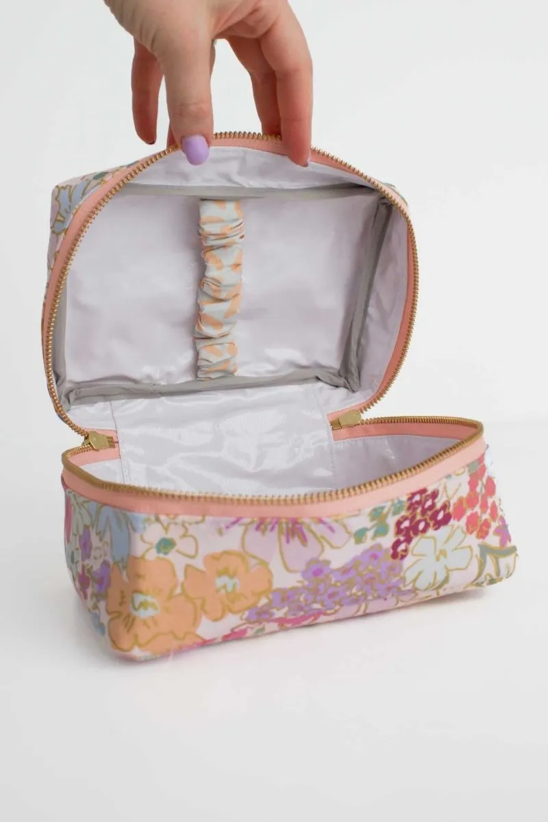 English Rose Canvas Mini Leak-proof Cube with Brush Loops