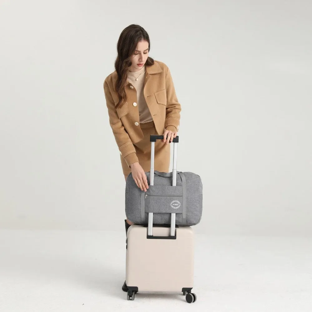 Eq2256 - Kono Foldable Waterproof Storage Travel Handbag - Brown