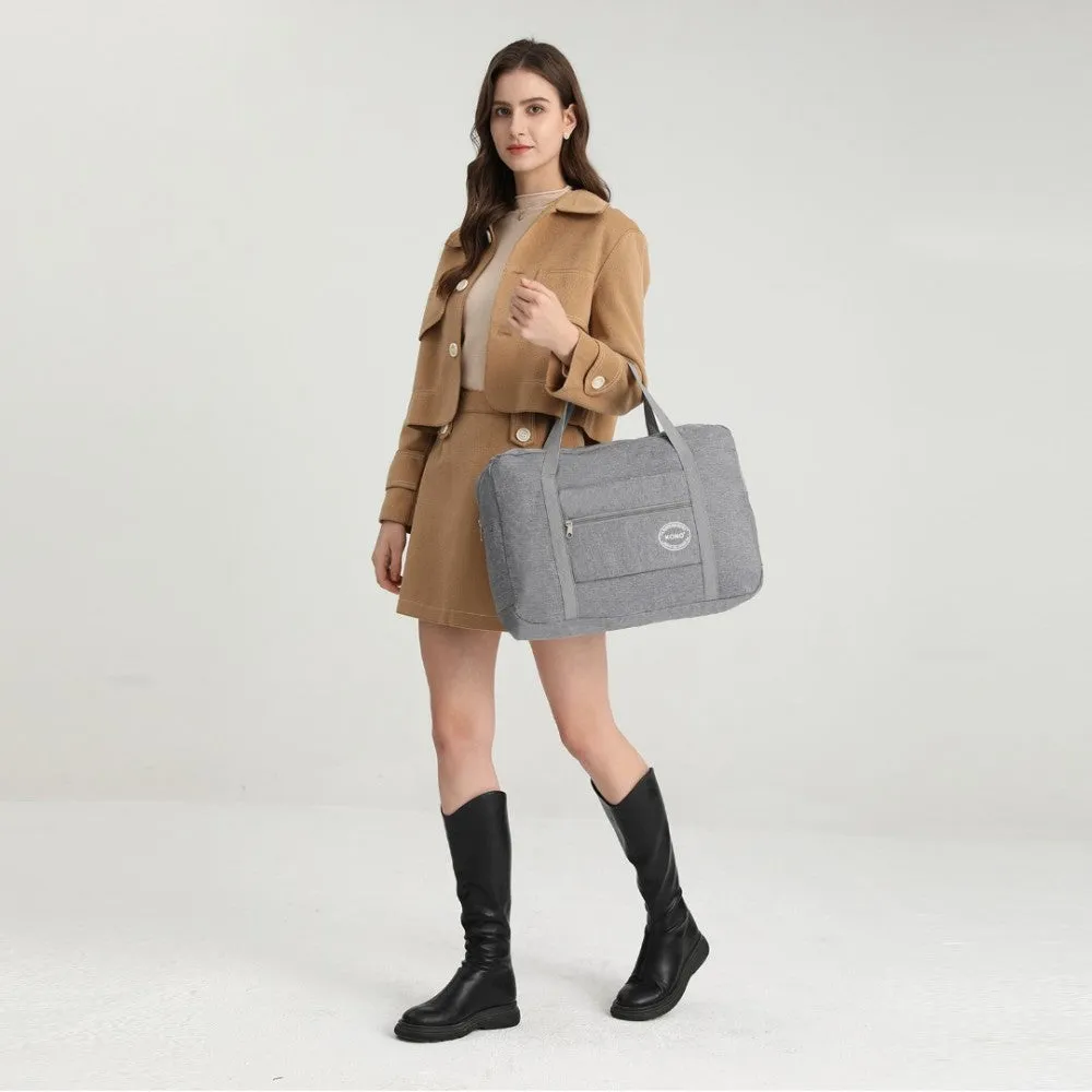 Eq2256 - Kono Foldable Waterproof Storage Travel Handbag - Brown