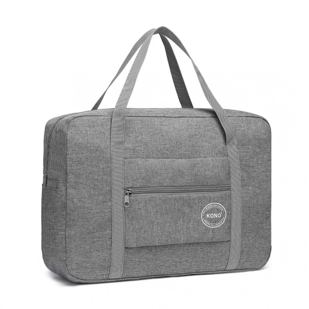 Eq2256 - Kono Foldable Waterproof Storage Travel Handbag - Brown