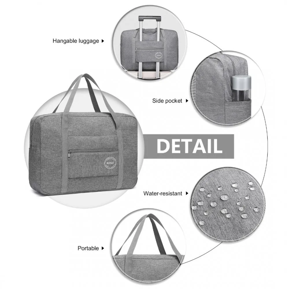Eq2256 - Kono Foldable Waterproof Storage Travel Handbag - Brown