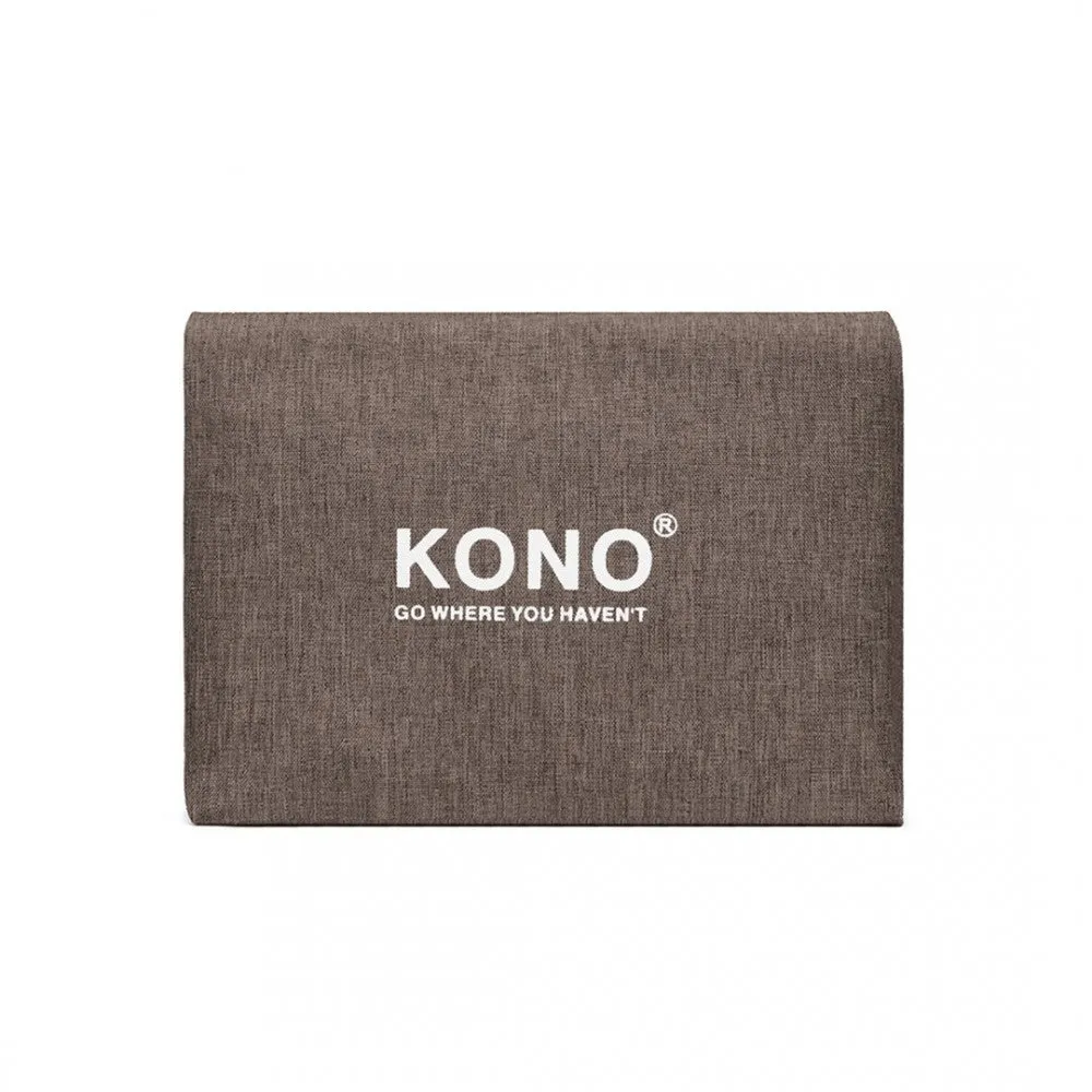 Eq2256 - Kono Foldable Waterproof Storage Travel Handbag - Brown