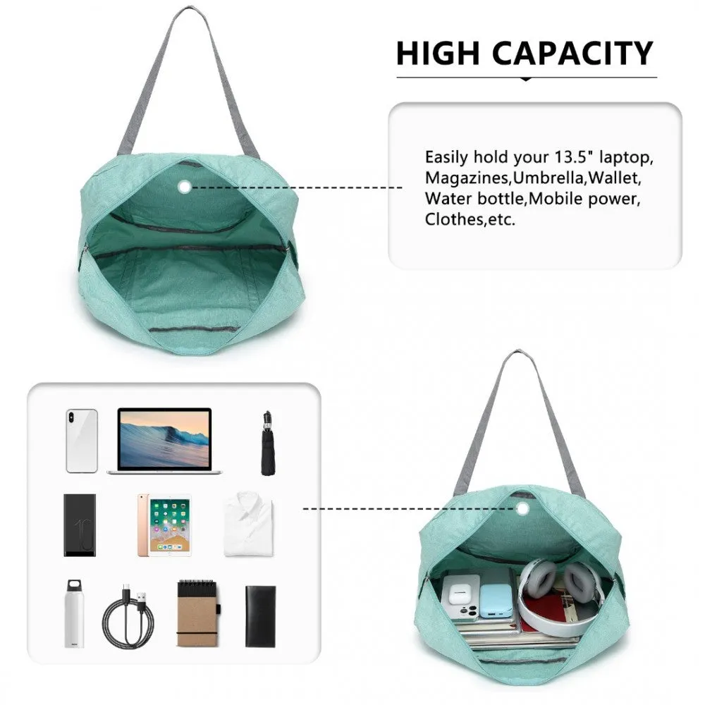 Eq2256 - Kono Foldable Waterproof Storage Travel Handbag - Green