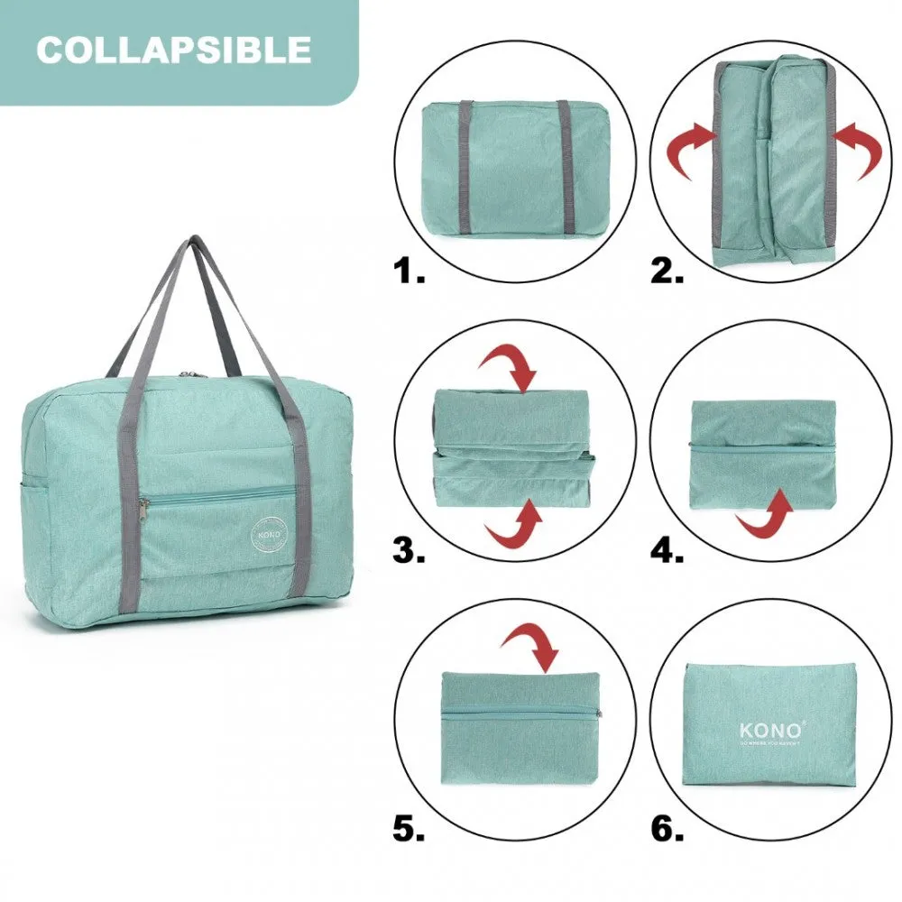 Eq2256 - Kono Foldable Waterproof Storage Travel Handbag - Green