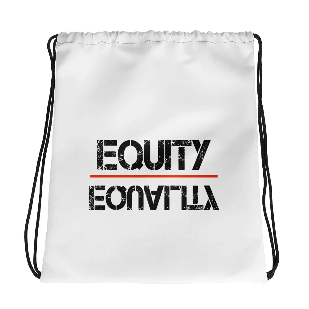 Equity Over Equality - Black - Drawstring bag