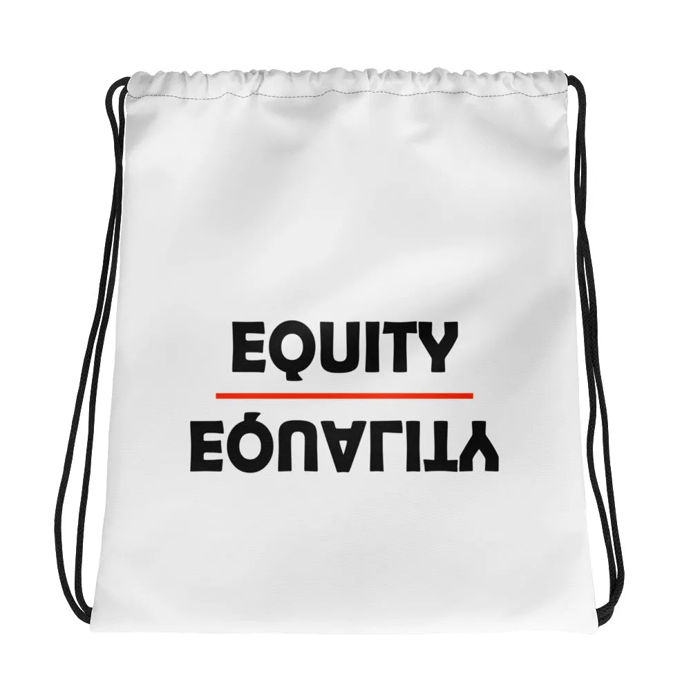 Equity Over Equality - Bold - Black - Drawstring bag