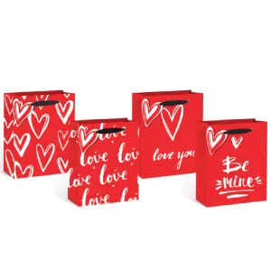 FaSoLa Romantic Gift Bags - Red, 4 Designs X3