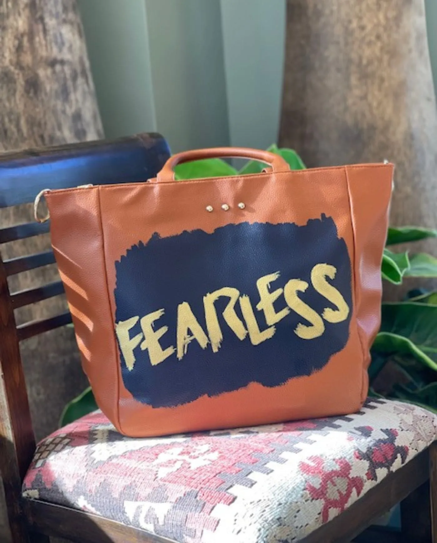 Fearless Brown Tote Bag
