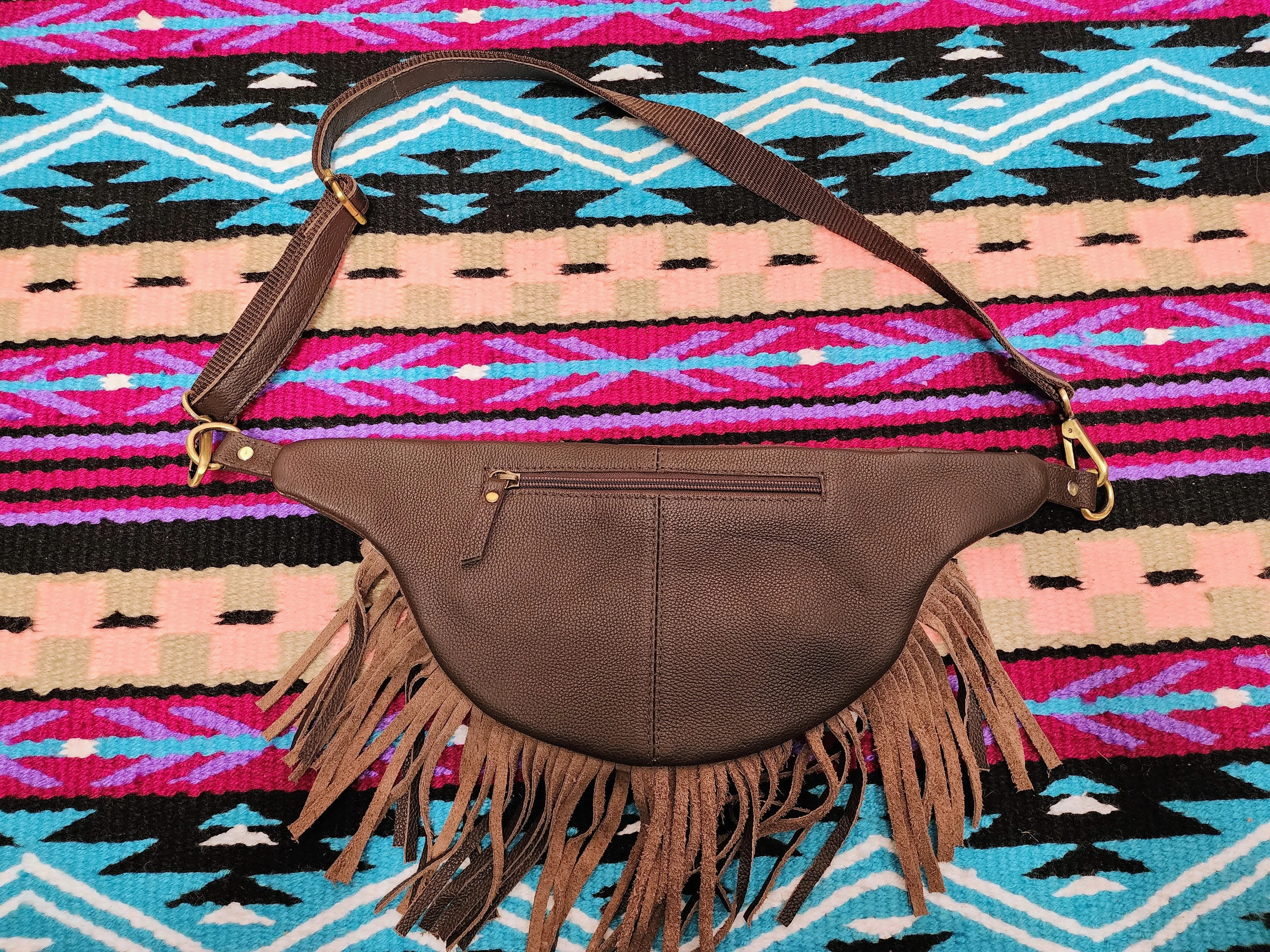 Festival Cowhide Bum Bag with Fringe
