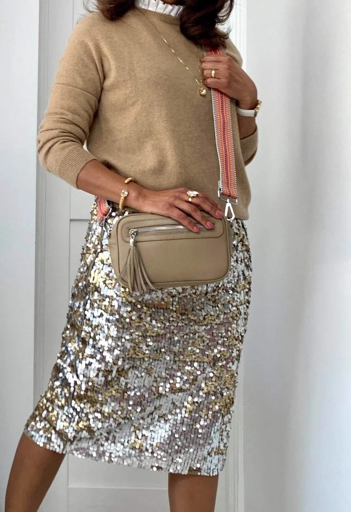 Florence Crossbody Bag in Beige