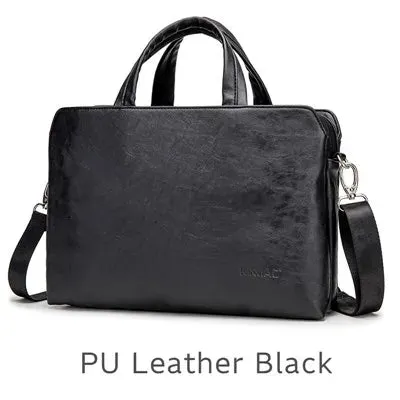For Macbook Notebook Mens 13,14,15,15.6 Inch Messenger Shockproof Leather Case Hand & Laptop Bag