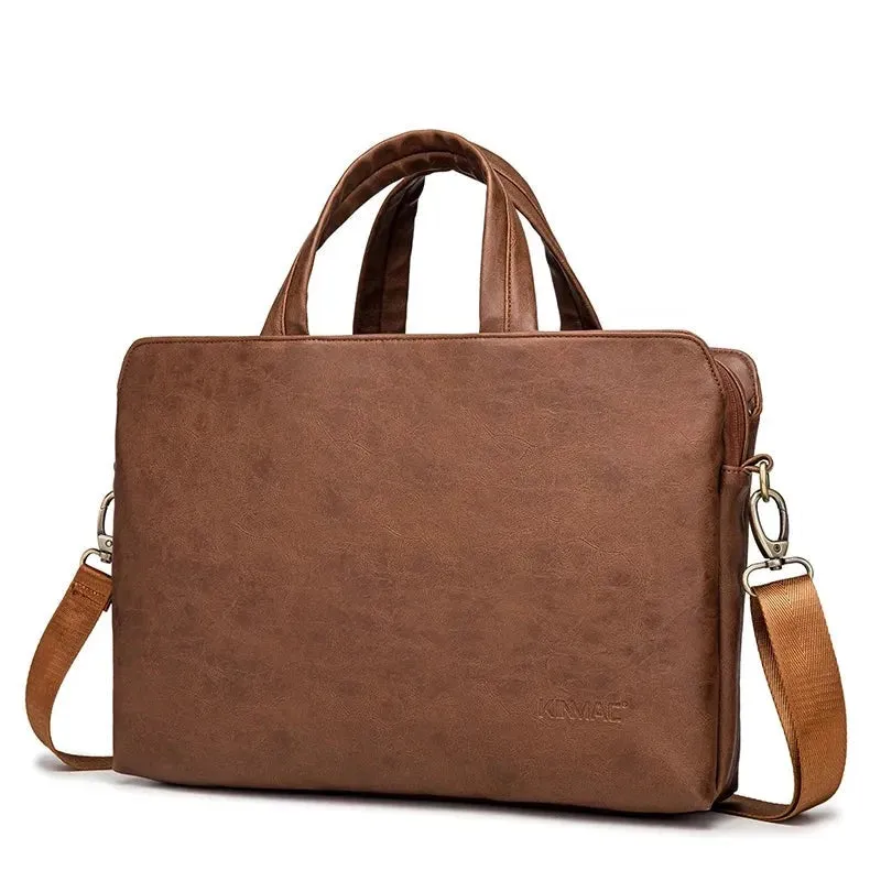 For Macbook Notebook Mens 13,14,15,15.6 Inch Messenger Shockproof Leather Case Hand & Laptop Bag