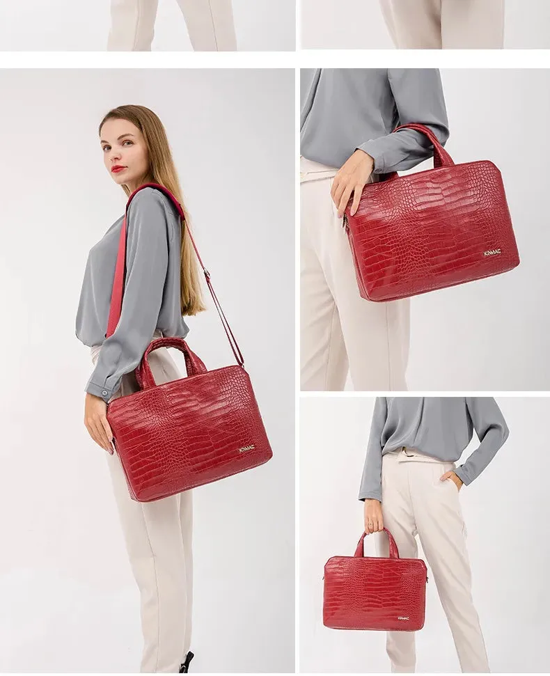 For Macbook Notebook Mens 13,14,15,15.6 Inch Messenger Shockproof Leather Case Hand & Laptop Bag