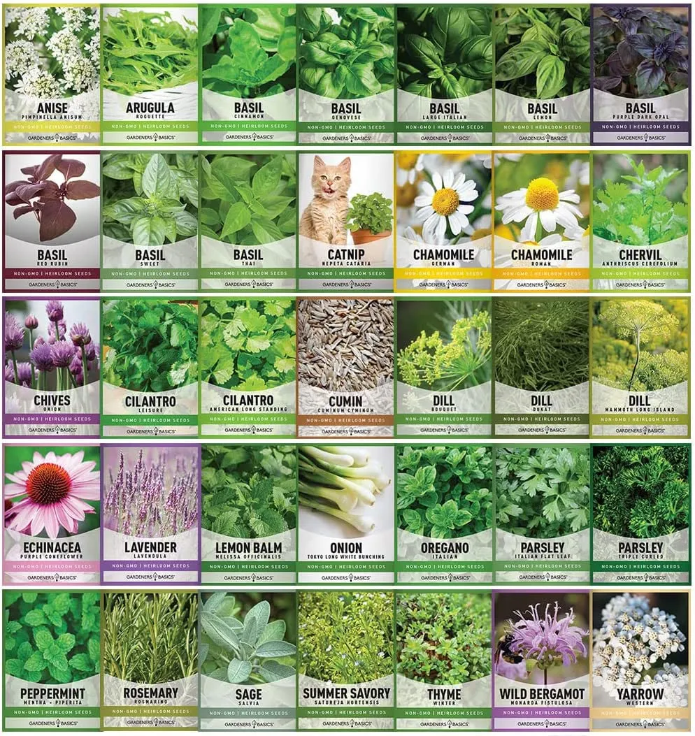 Gardening Seeds Kit - 105 Varieties of Vegetable, Fruit, Herb, and Flower Seeds
