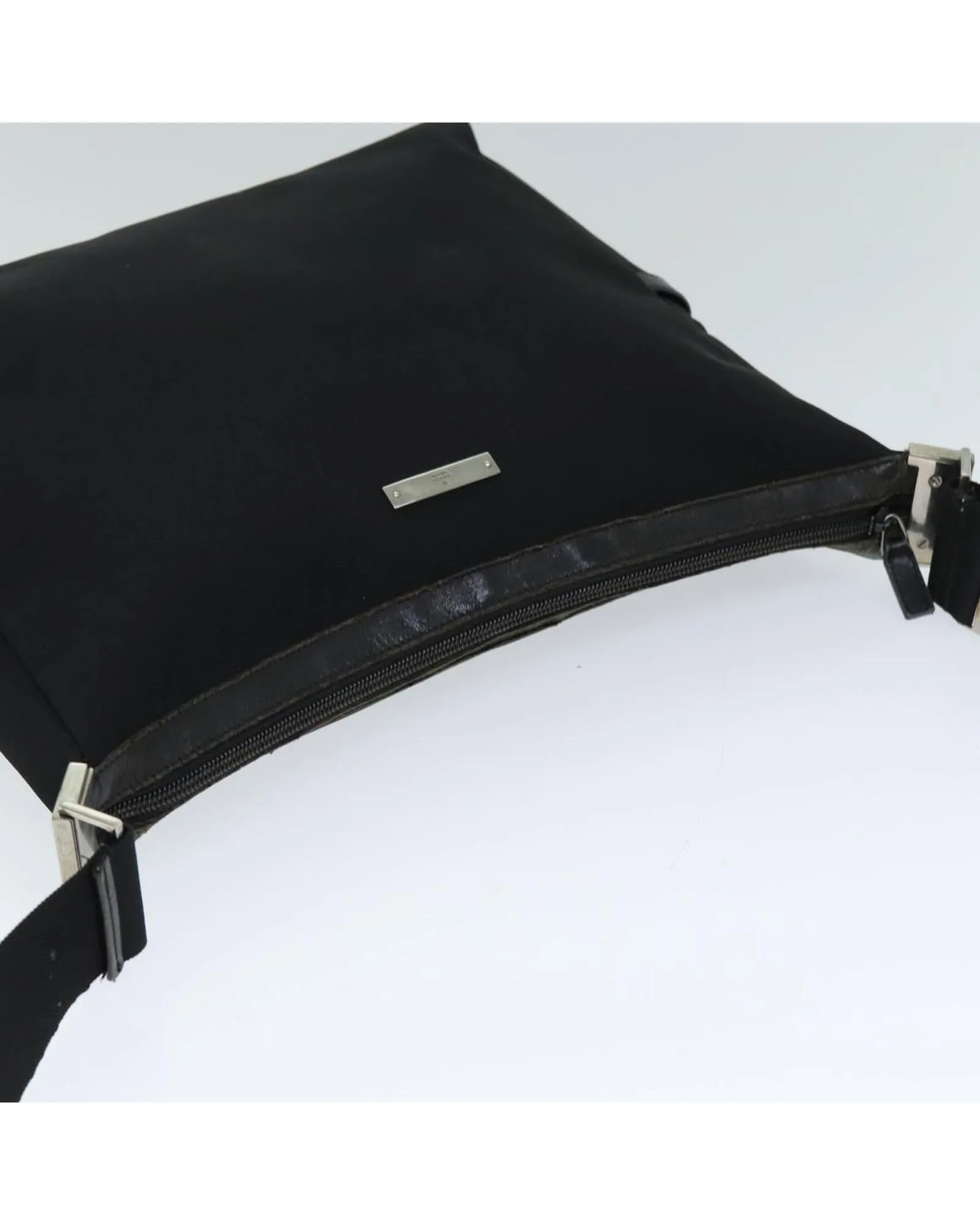 GG Nylon Shoulder Bag  Black