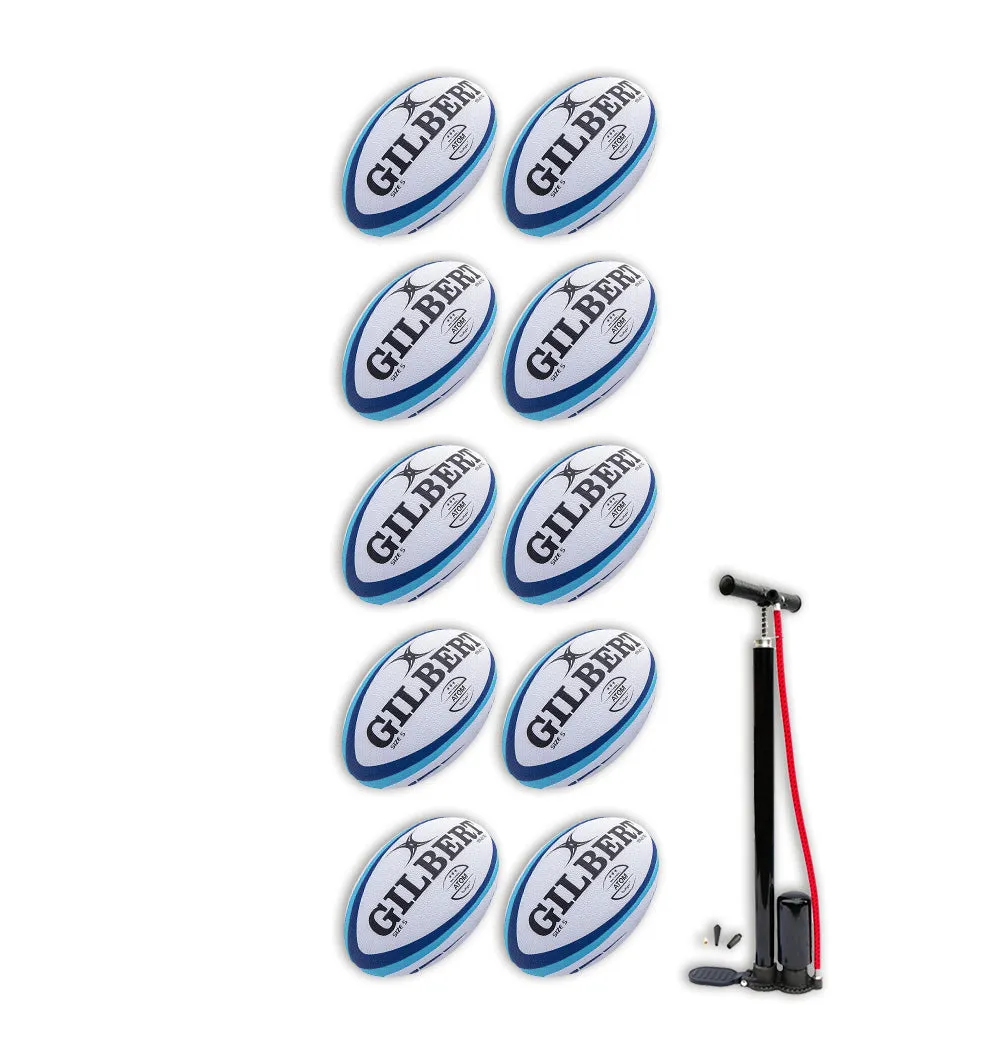 Gilbert Atom Match Ball Bundle - 10 x balls and bag