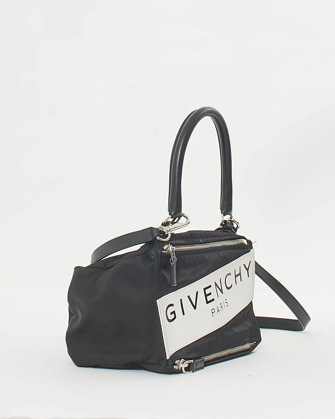 Givenchy Black/White Nylon Logo Pandora Crossbody Bag
