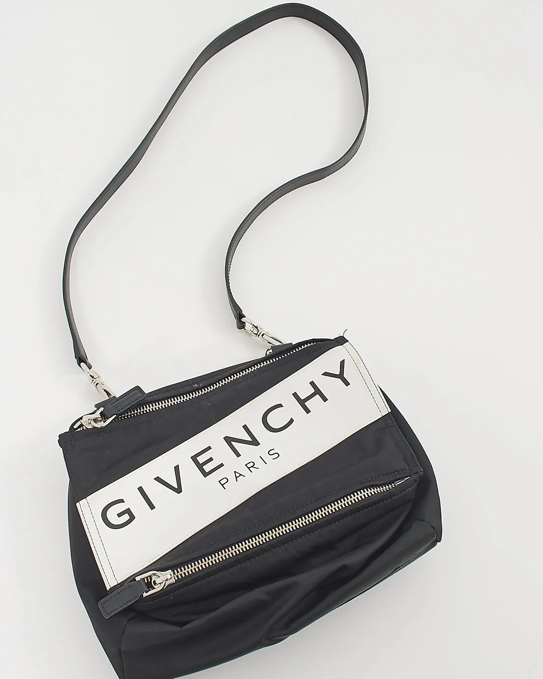 Givenchy Black/White Nylon Logo Pandora Crossbody Bag