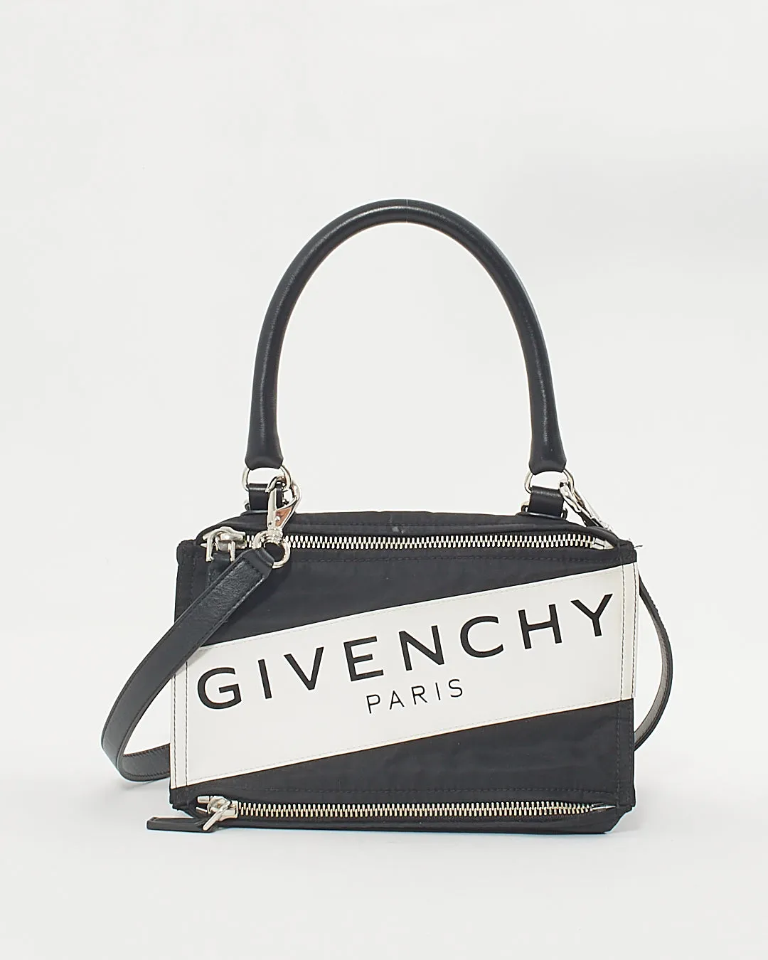 Givenchy Black/White Nylon Logo Pandora Crossbody Bag