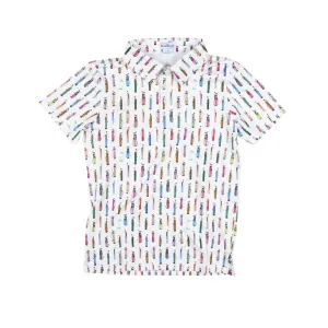 Golf Bags Polo Short Sleeve Shirt || Blue Quail