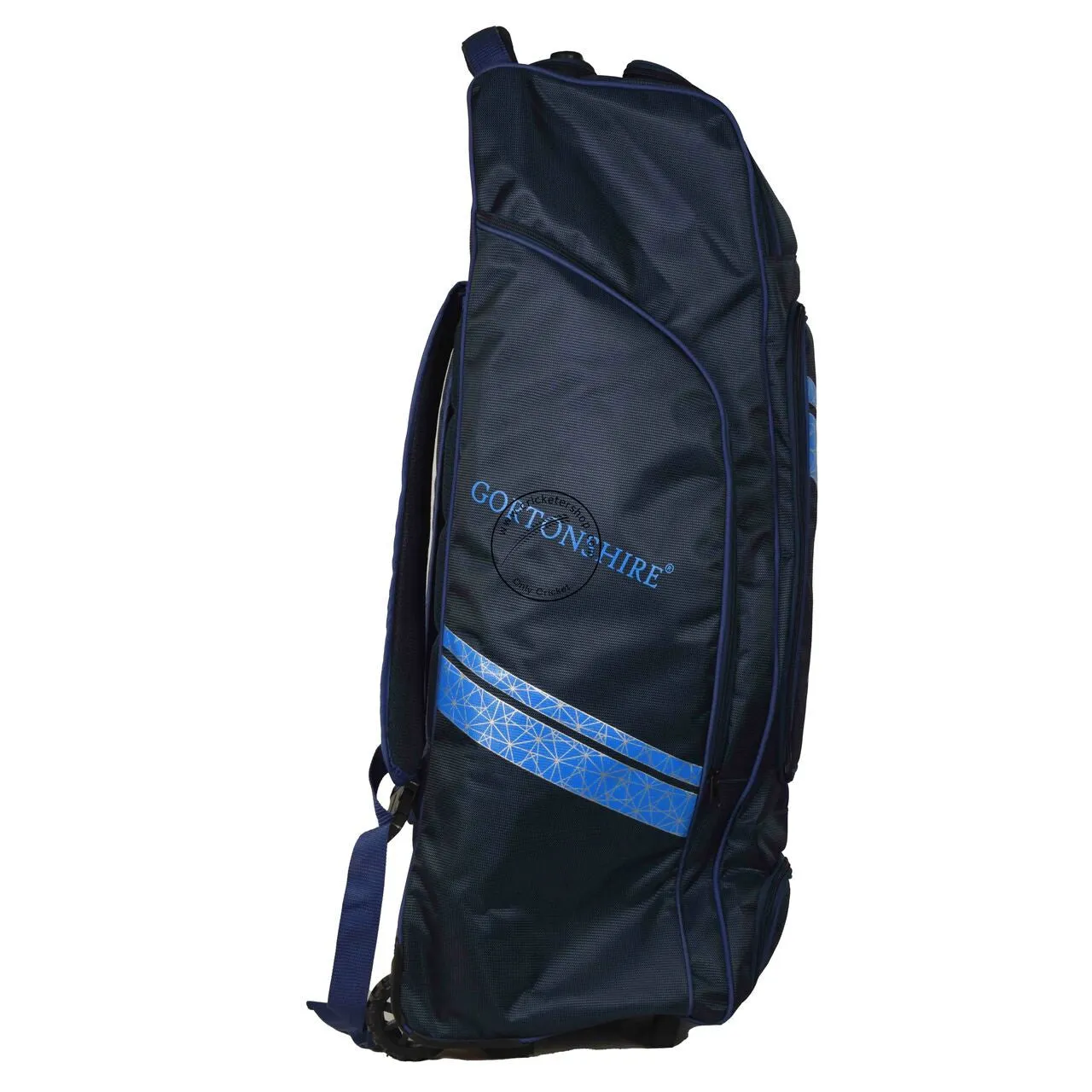 Gortonshire Raba Cricket Kitbag Duffle Navy Blue With Wheels