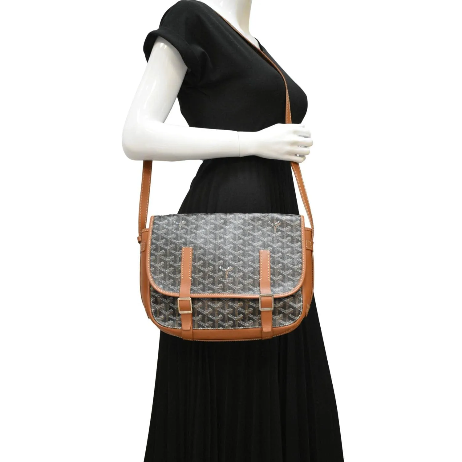 GOYARD Belvedere MM Canvas Messenger Bag Black