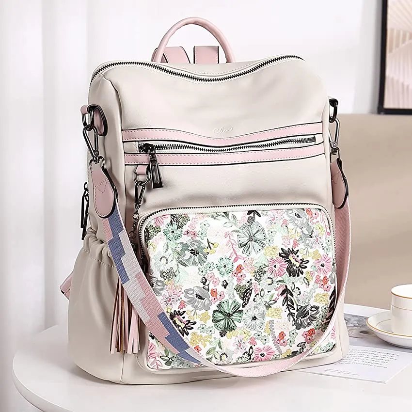 Greene Luxury Vintage Women's Leather Backpack Purse For Commuting